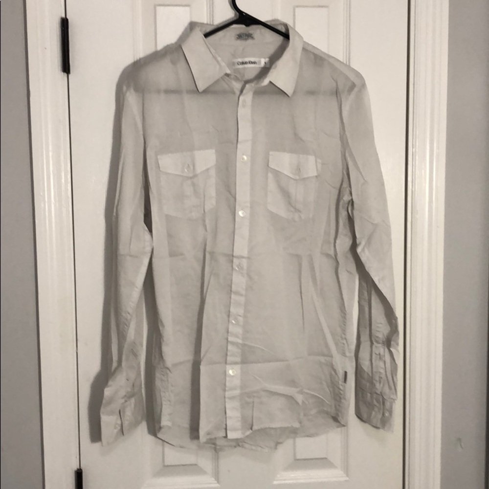 Calvin Klein Oxford Dress Shirt white Button Down